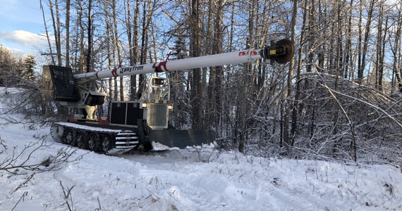 heavey equipment working in the winter