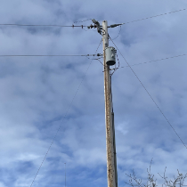 Pole with a Transformer
